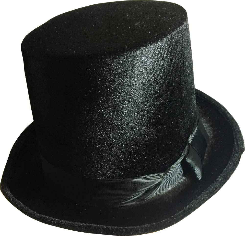 Jacobson Hat Company Tall Top Hat with Black Band 3 Adult Costume, Black, Adjustable