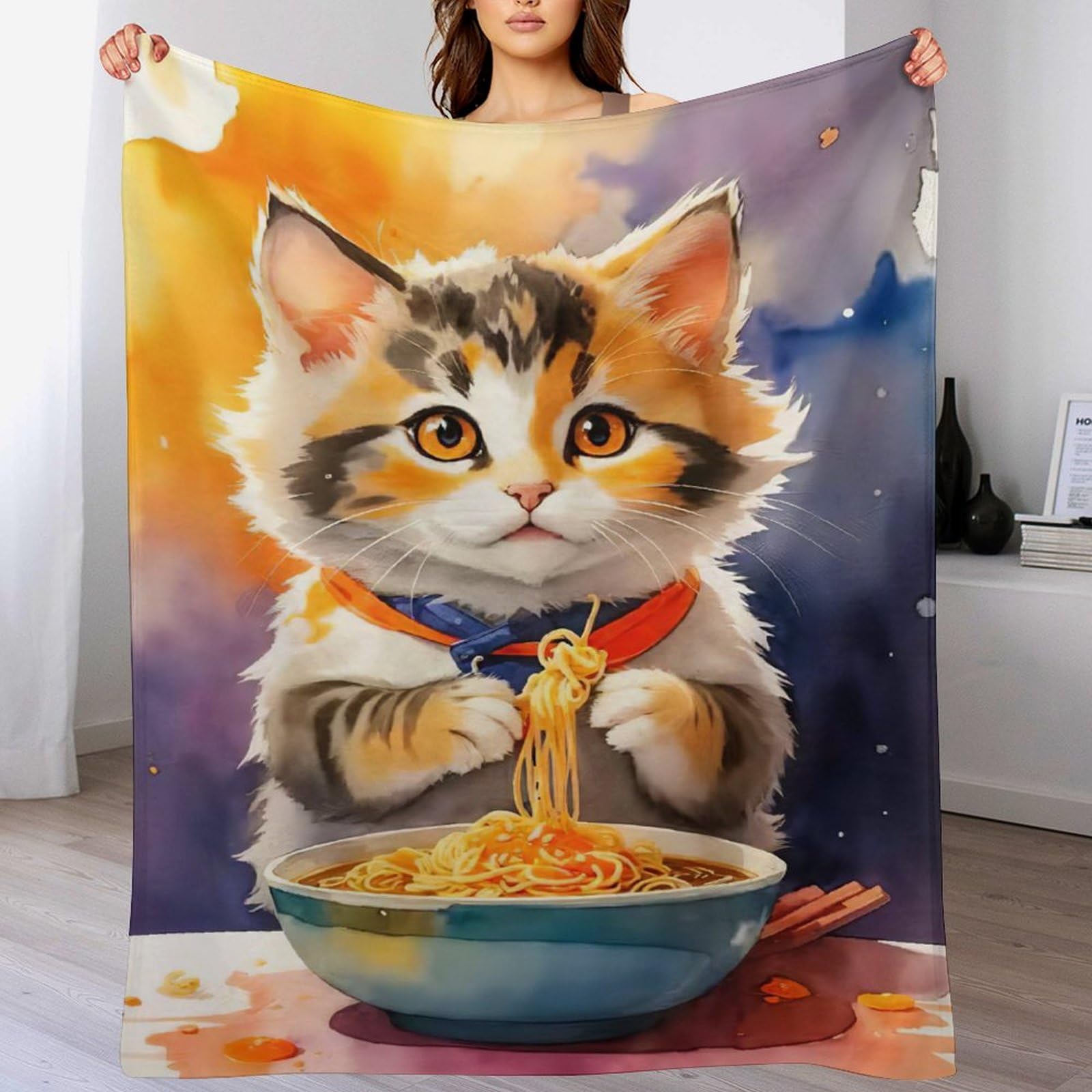 Couvertures en chat flannel plaid douillet pour le lit et le canapé