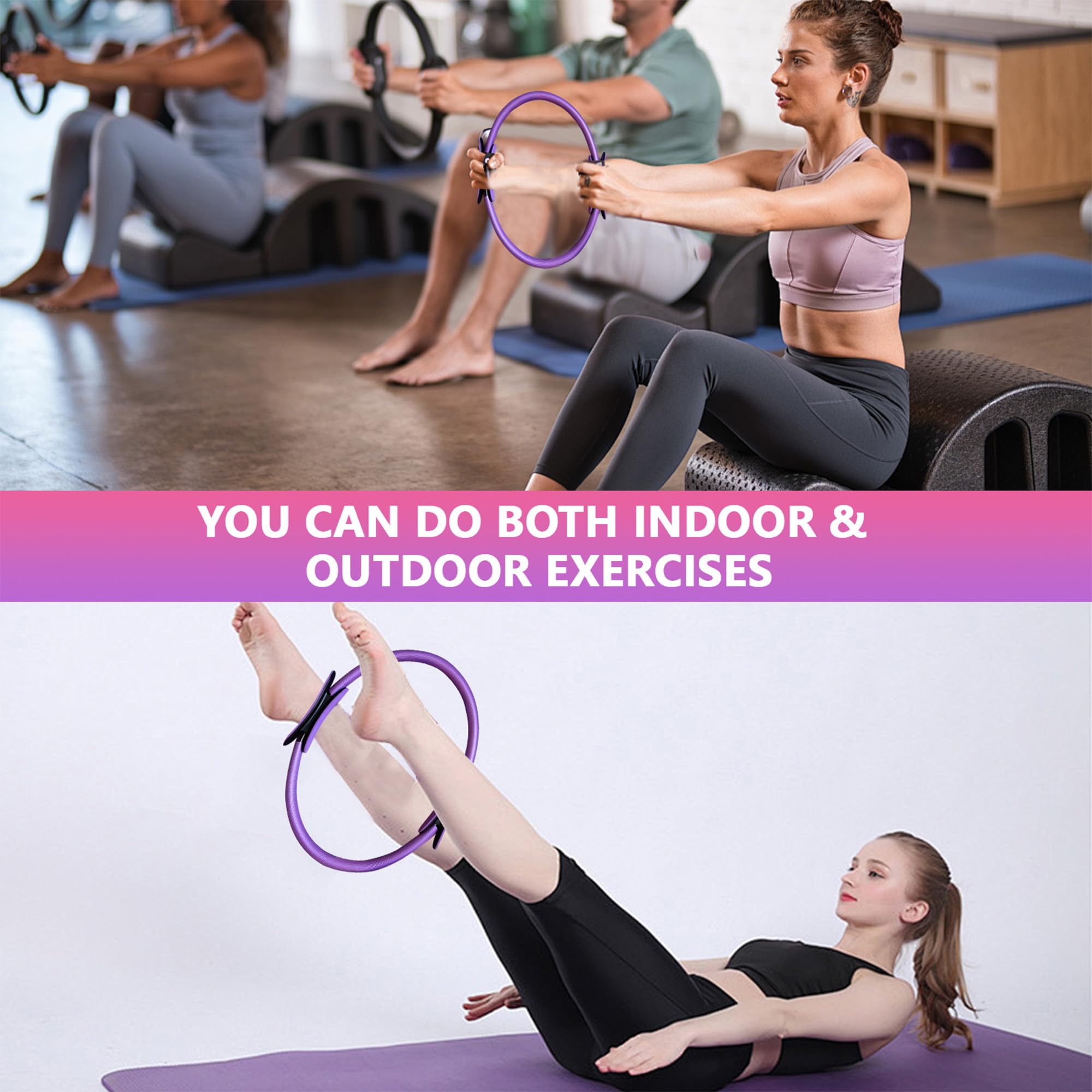 13pcs Kit de Yoga et Pilates pour Femmes: Kit Yoga Sculptez Vos Cuisses Bras et Abdos à la Maison-pour la Tonification Corporelle,la Flexibilité et l'Entraînement de Force Complet du Corps