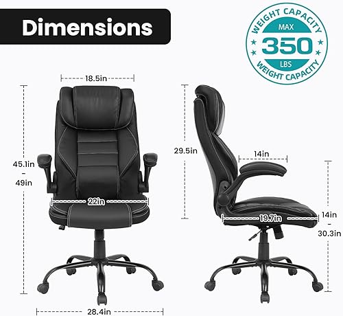Miniatura 2 de Silla de oficina ejecutiva grande y alta, 400 libras para personas pesadas, silla de escritorio ergonómica para computadora con soporte lumbar y