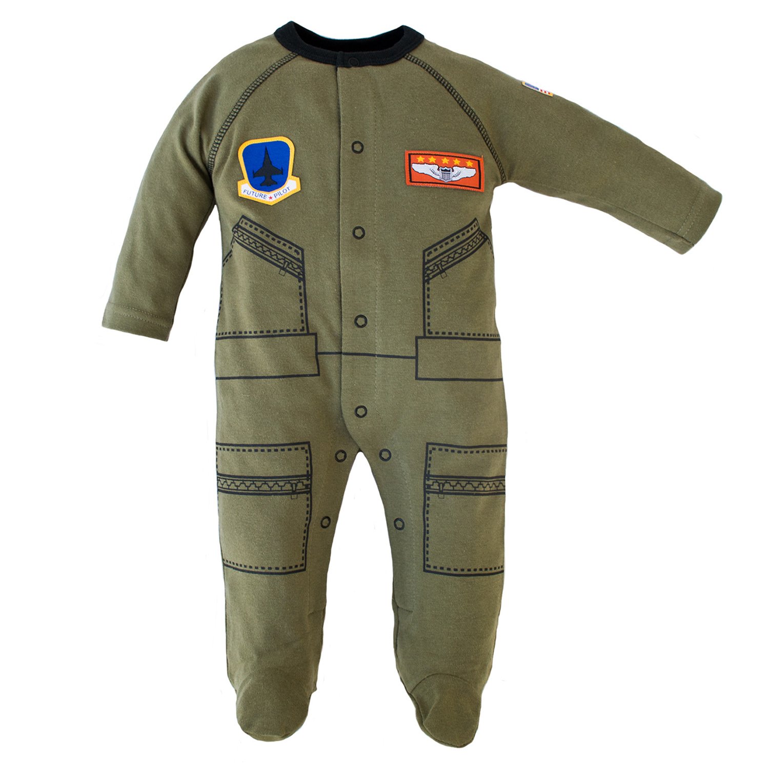 Flight Body Suit Future Pilot USA Flag Infant Crawler