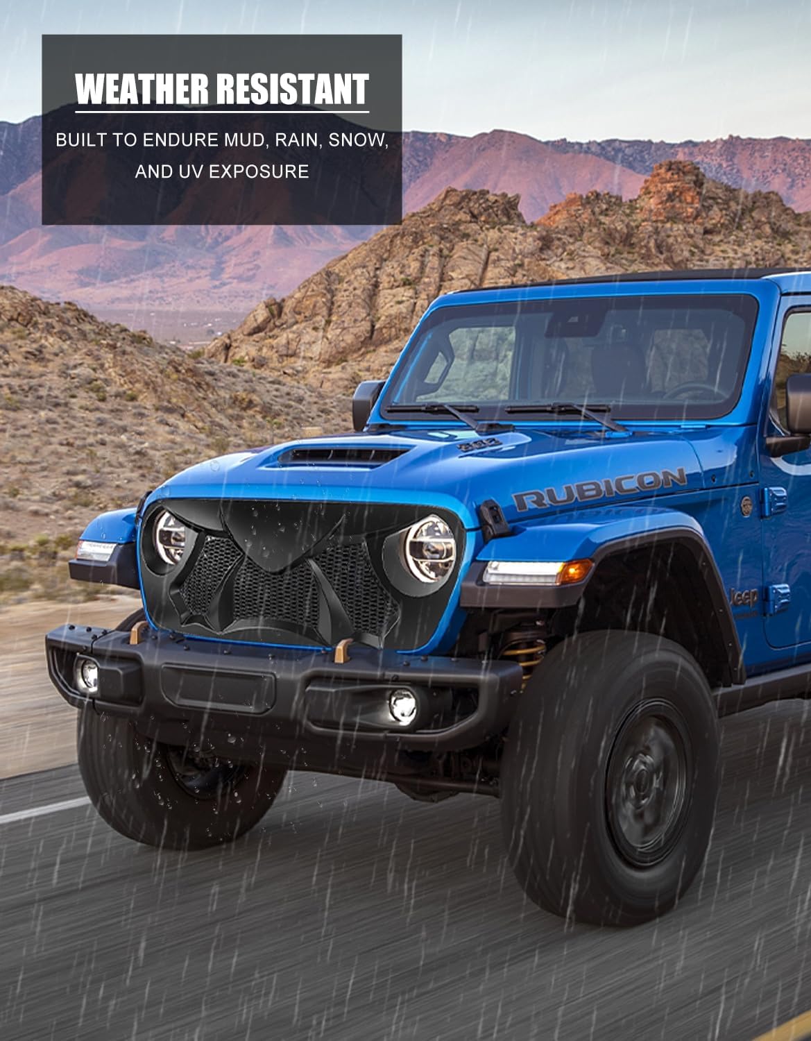 SUNPIE Front Grille Assembly for Jeep JT, Automotive Grilles Compatible with Jeep Wrangler JL JLU & JL 4XE & Jeep Gladiator JT 2018-2025 All Models, Wrangler Accessories