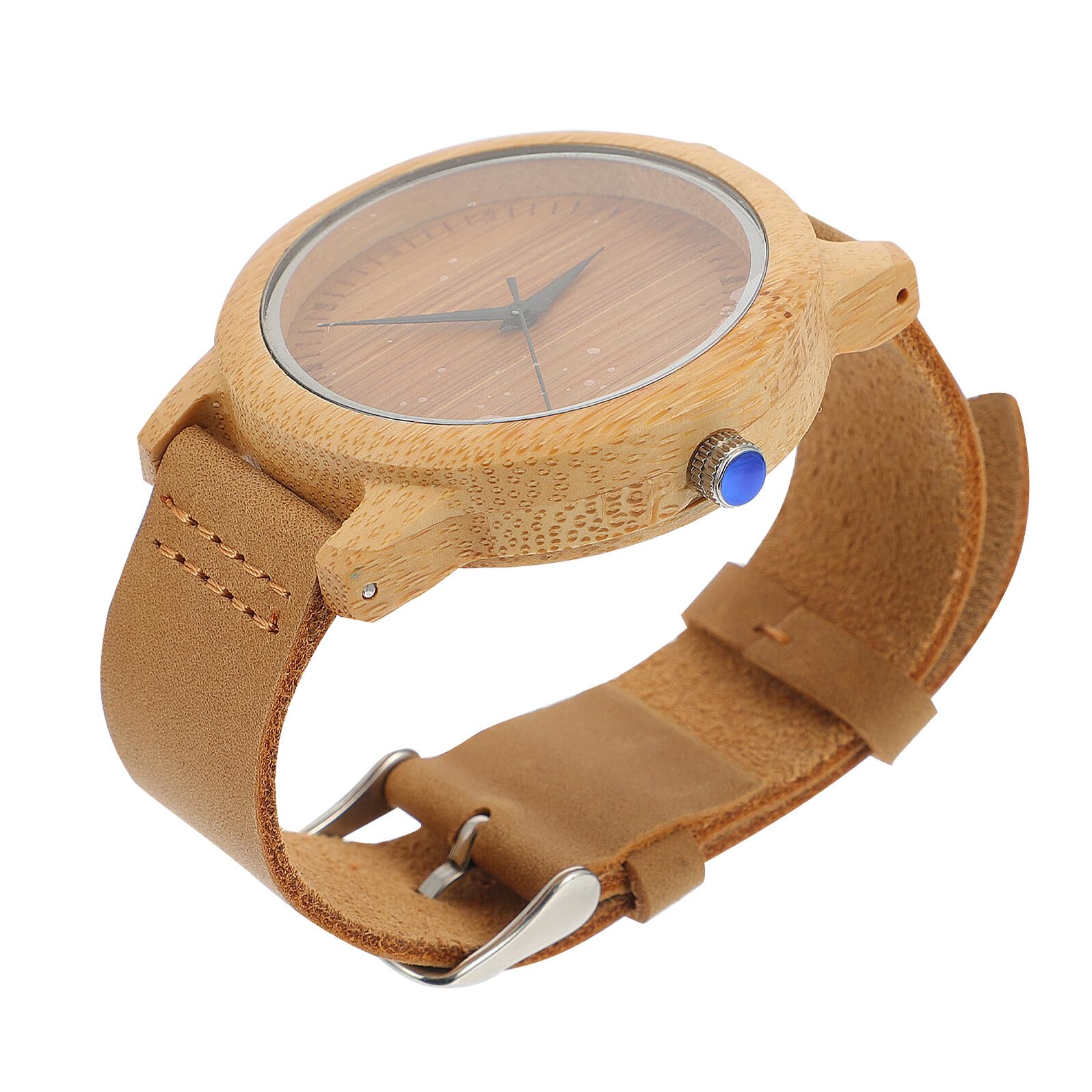 FRCOLOR Orologio da Polso in Legno di Bambù, Quarzo, Unisex | Quadrante in Bamboo Wood, Stile Semplice ed Elegante, per Uomo e Donna, Occasioni Natale e Matrimonio