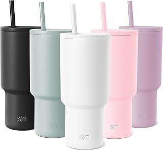 Simple Modern 30 oz Tumbler with Lid and Straw | Insulated Reusable Leakproof Stainless Steel Water Bottle Travel Mug Iced...