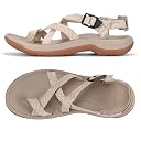 Viakix Womens Walking Sandals: Cute Stylish Comfy Athletic Sport Outdoor Hiking Sandal for Trekking Water Outdoor Beach With Arch Support for Womens Ladies, Beige-beige, 7 gallery image