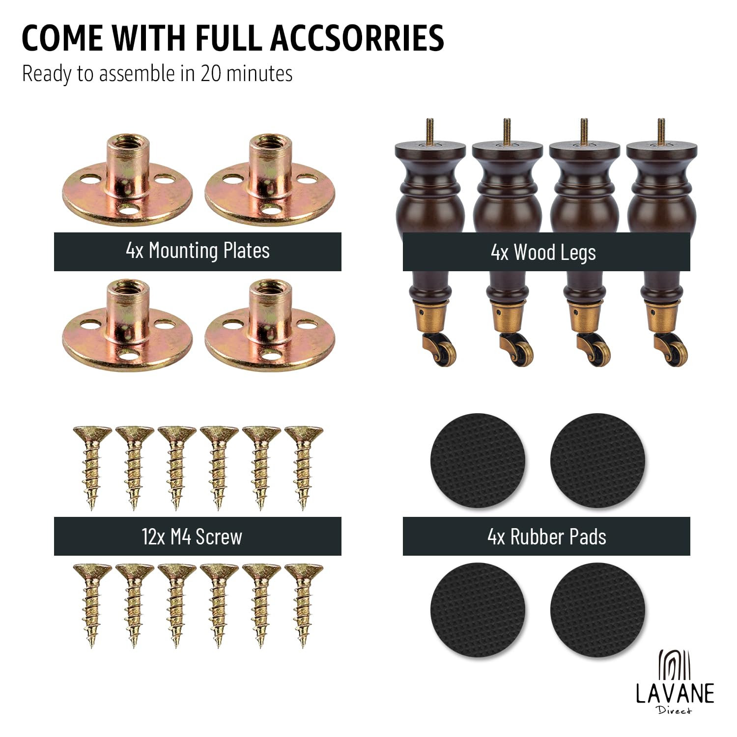 7 - 9'' Queen Anne Wooden Furniture Replacement Legs M8 With Level - View #8