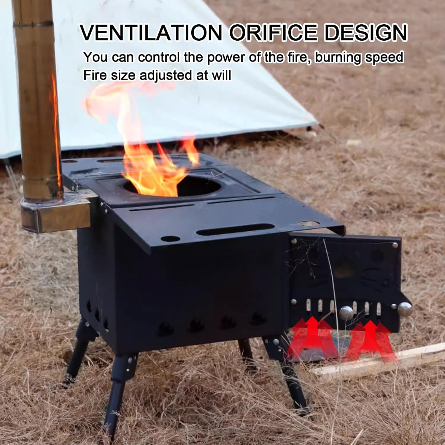 薪ストーブ、車載式ポータブル薪ストーブ、スチールプレート熱伝導