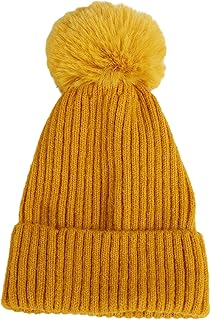 Gorro de punto para estudiantes adultos, resistente al viento, Navidad, hecho a mano, color sólido, mantiene el calor, con pompón, gorro suave para niños y niñas, sombrero de color sólido, suave para
