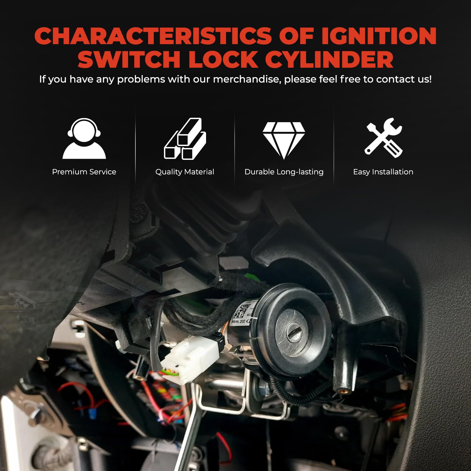 A-Premium Cylindre De Serrure D'allumage Avec 2 Clés Compatible Avec Véhicules Volkswagen Jetta, Passat