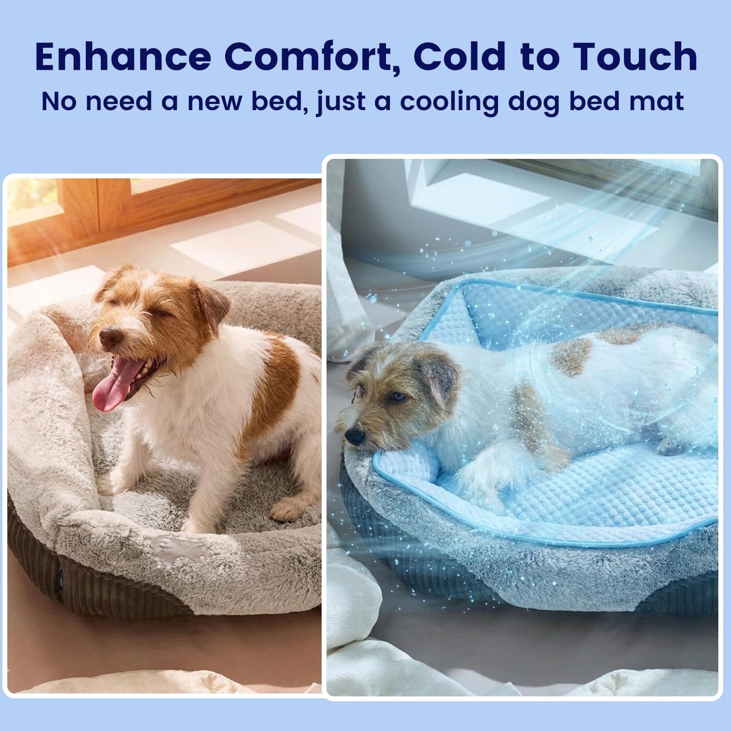 2 in 1 Cooling Dog Blanket Mat Extra Large, Q-Max>0.4 Washable Breathable Cold Crate Pad Kennel Bed Cover for Pets with Chill Cool Fiber 40"×28", Pearl Grey