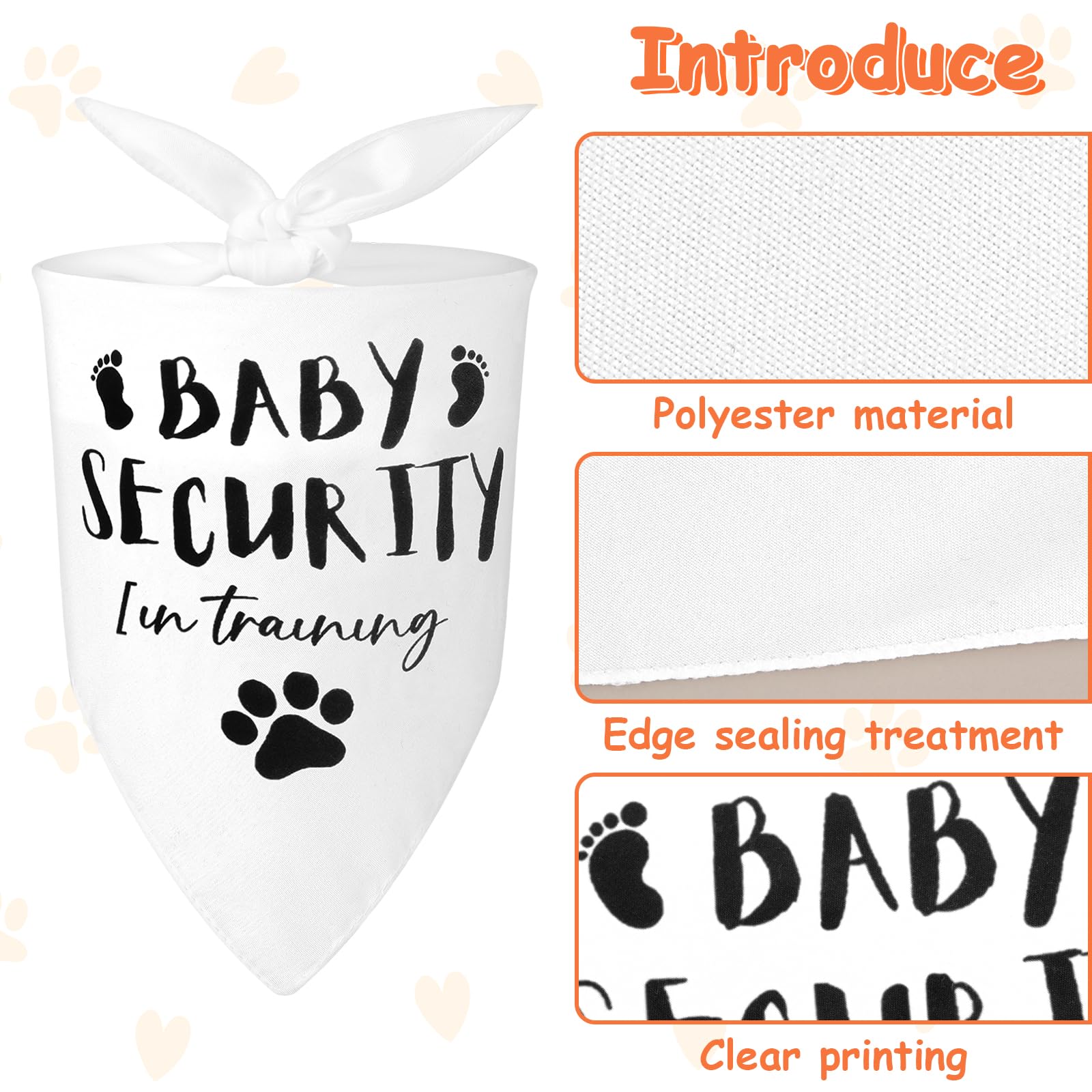 Dog Bandana Pregnancy Announcement Bandana for Dogs Baby Security Printed Dog Scarf Comfortable Monogram Triangle Scarf washable pet scarf pet accessories Pregnancy Gift - Image 4