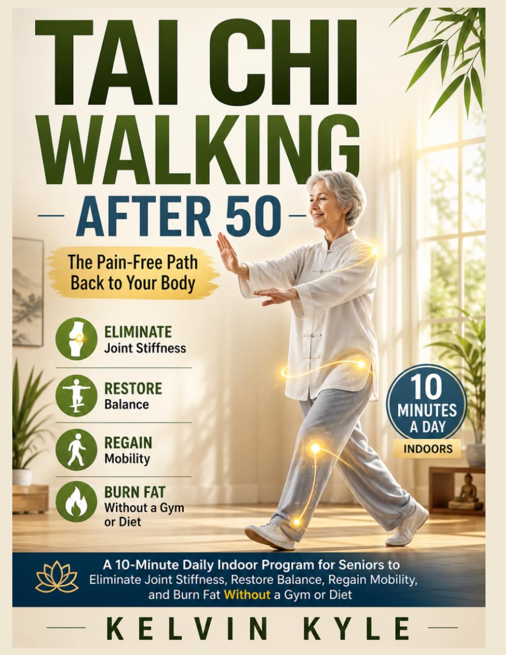 Tai Chi Walking After 50 The Pain-Free Path Back to Your Body: A 10-Minute Daily Indoor Program for Seniors to Eliminate Joint Stiffness, Restore ... Mobility, and Burn Fat Without a Gym or Diet