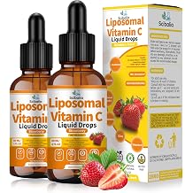2 Pack Liposomal Vitamin C 1000mg Drops, Liquid Vitamin C Formula | High Potency 6-in-1 Fat Soluble VIT C w. Zinc Elderberry Glutathione Niacin, Immune Support Antioxidant Collagen Production