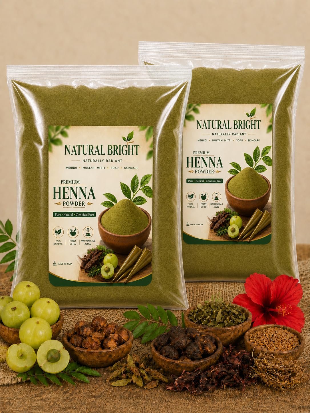 Herbal Henna Powder pack of 2 (200g) total (400g) (BLACK) | Pack of 2, 100% Natural, Chemical Free, Finely Sifted, For Hair-image-11