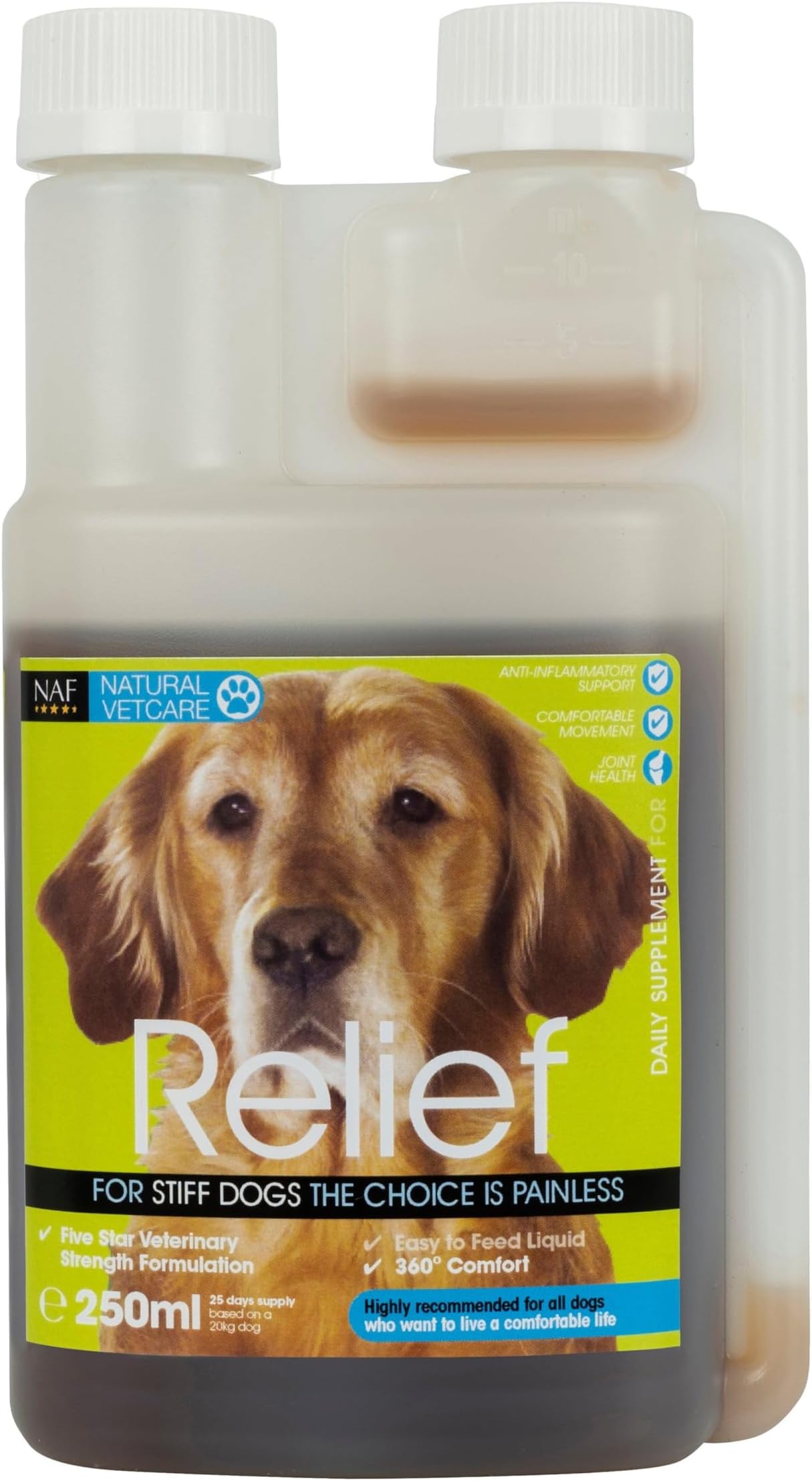 Natural VetCare Relief for Dogs 250ml – Veterinary Strength Liquid Supplement – Supports Joint Comfort, Flexibility & Mobility – With Glucosamine, MSM, Omega-3 & Boswellia