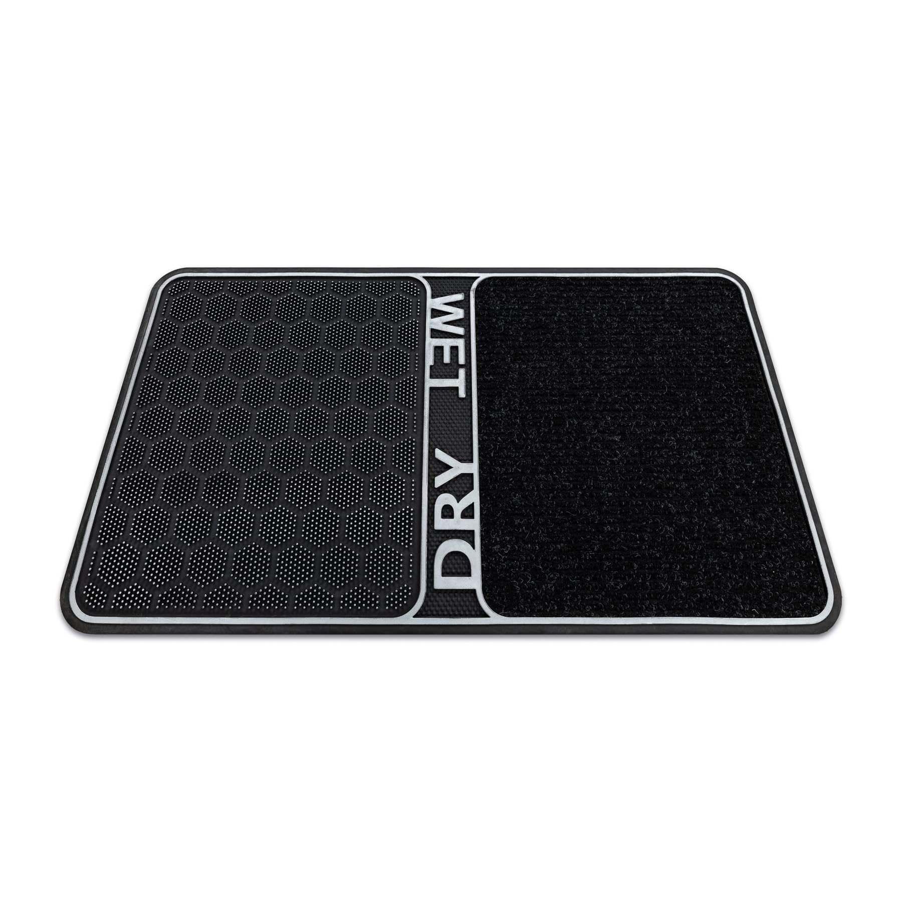 rugsx Felpudo BH DM003 Wet Dry, Antideslizante, Interior, Exterior, Goma - Plata 45x80 cm