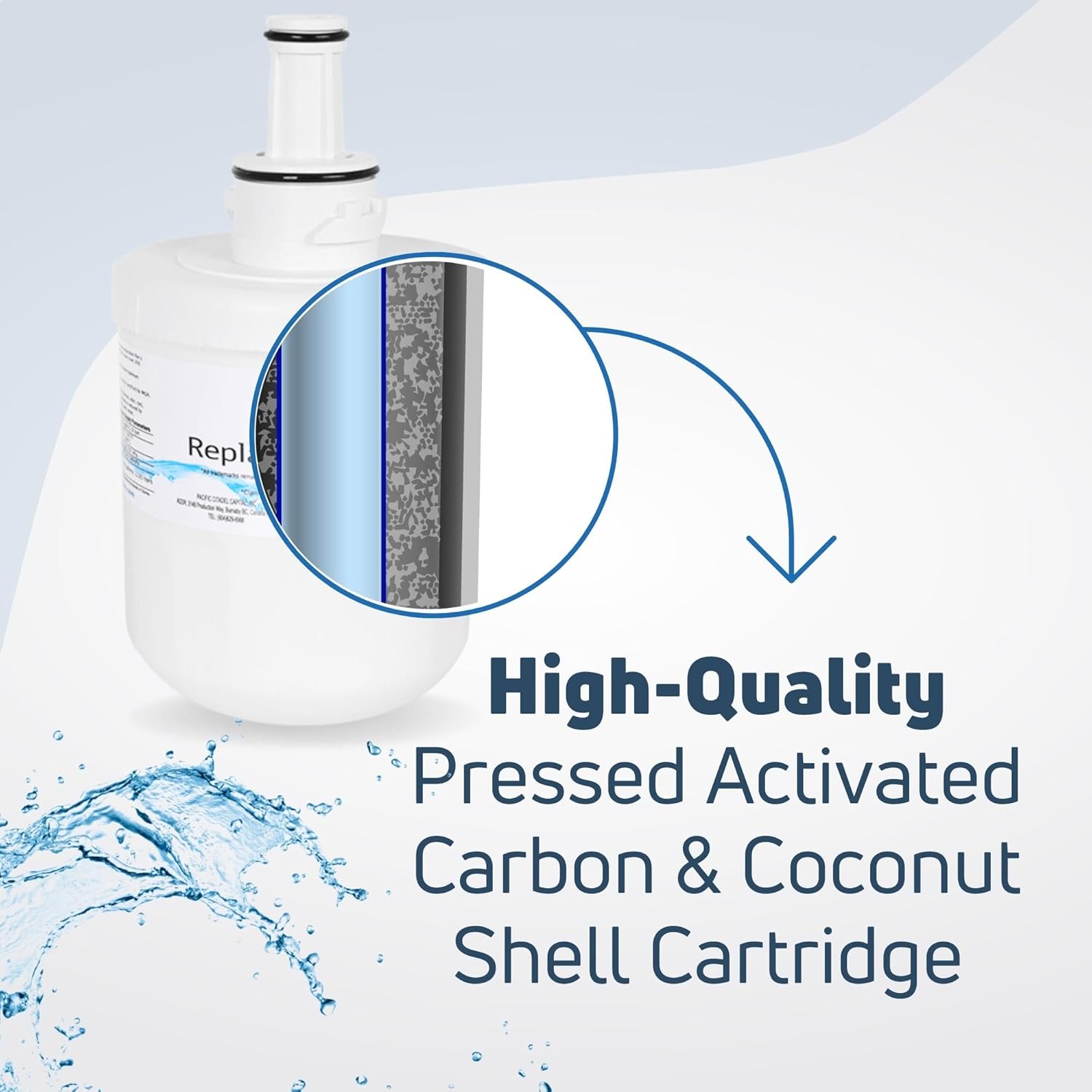 2-Pack Replacement for Samsung RF263AEPN Refrigerator Water Filter - Compatible with Samsung DA29-00003G, Samsung DA29-00003B, Samsung DA29-00003A Fridge Water Filter Cartridge