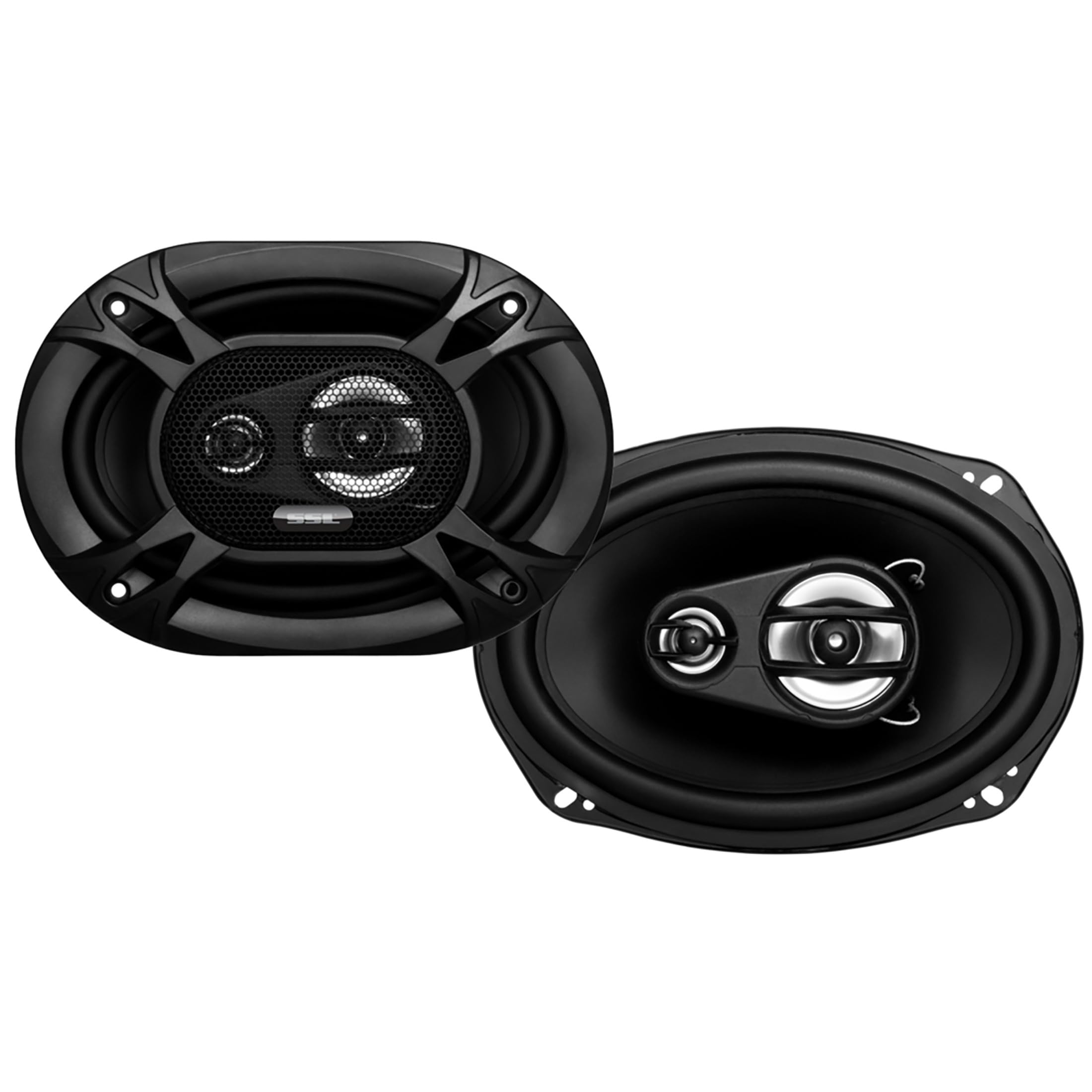 Sound Storm Laboratories SSL EX369 - Altavoces estéreo de 3 vías de 6 x 9 300 W con par de impedancia de 4 ohmios, Cono de woofer de inyección de poliéster y Borde de Goma, Color Negro