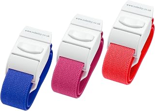 RolSeley - Pack de bandas para torniquetes, color azul, rosa y rojo