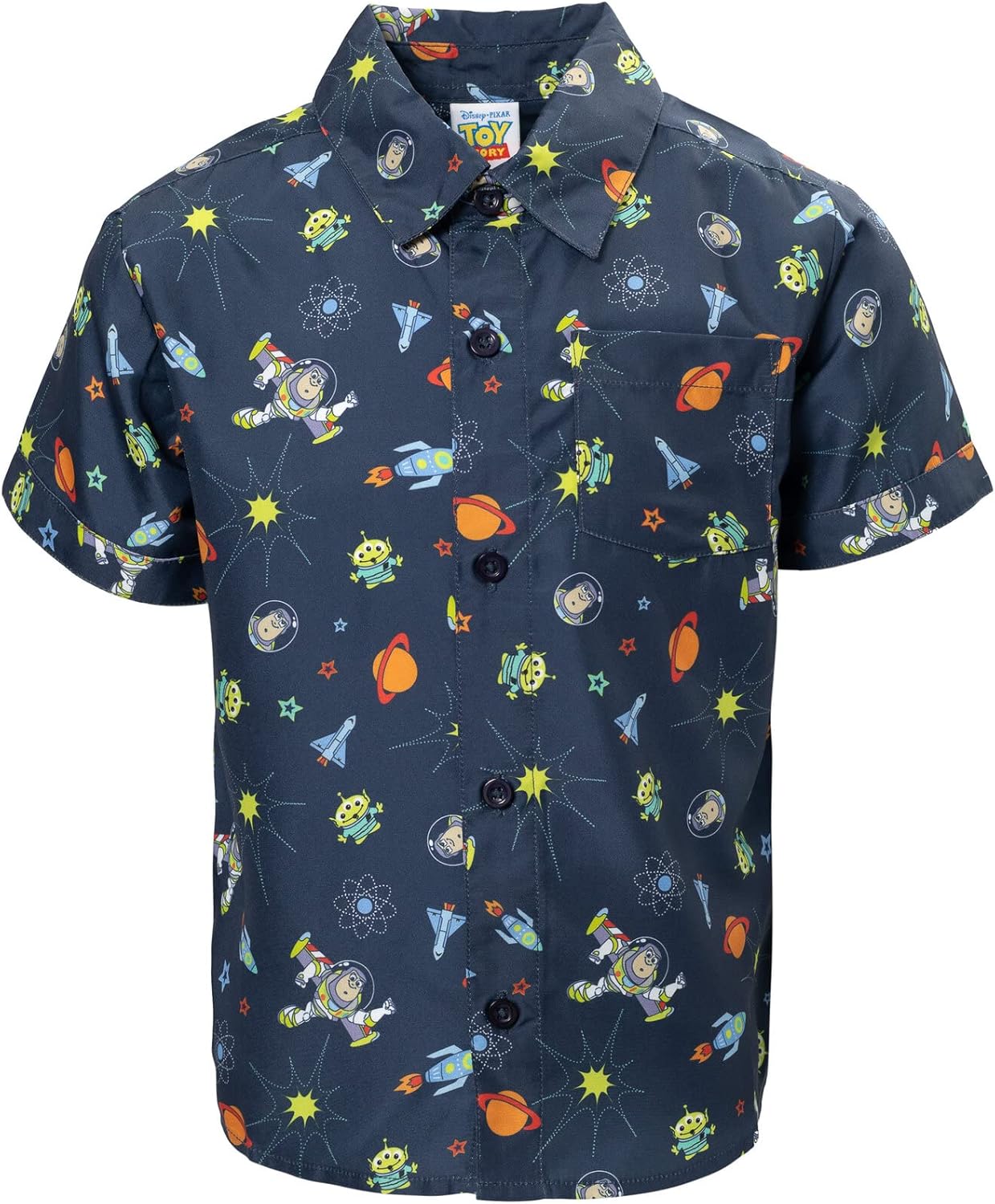 Disney Pixar Toy Story - Camisa de vestir hawaiana con botones y botones de Mickey Mouse de Simba Lilo & Stitch, Azul-cielo