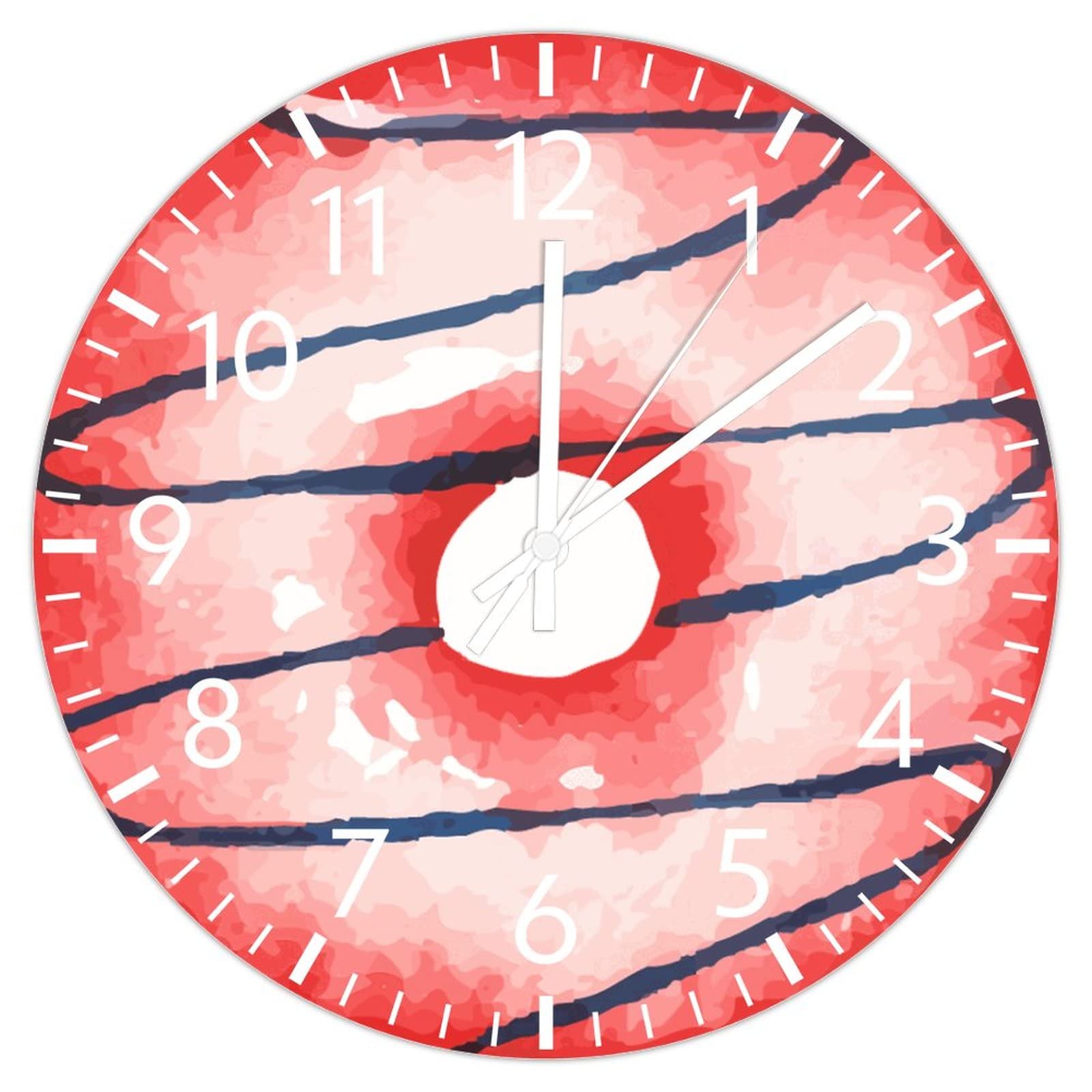 Horloge murale donut en PVC de 30 cm idéale pour égayer votre cuisine ou salon