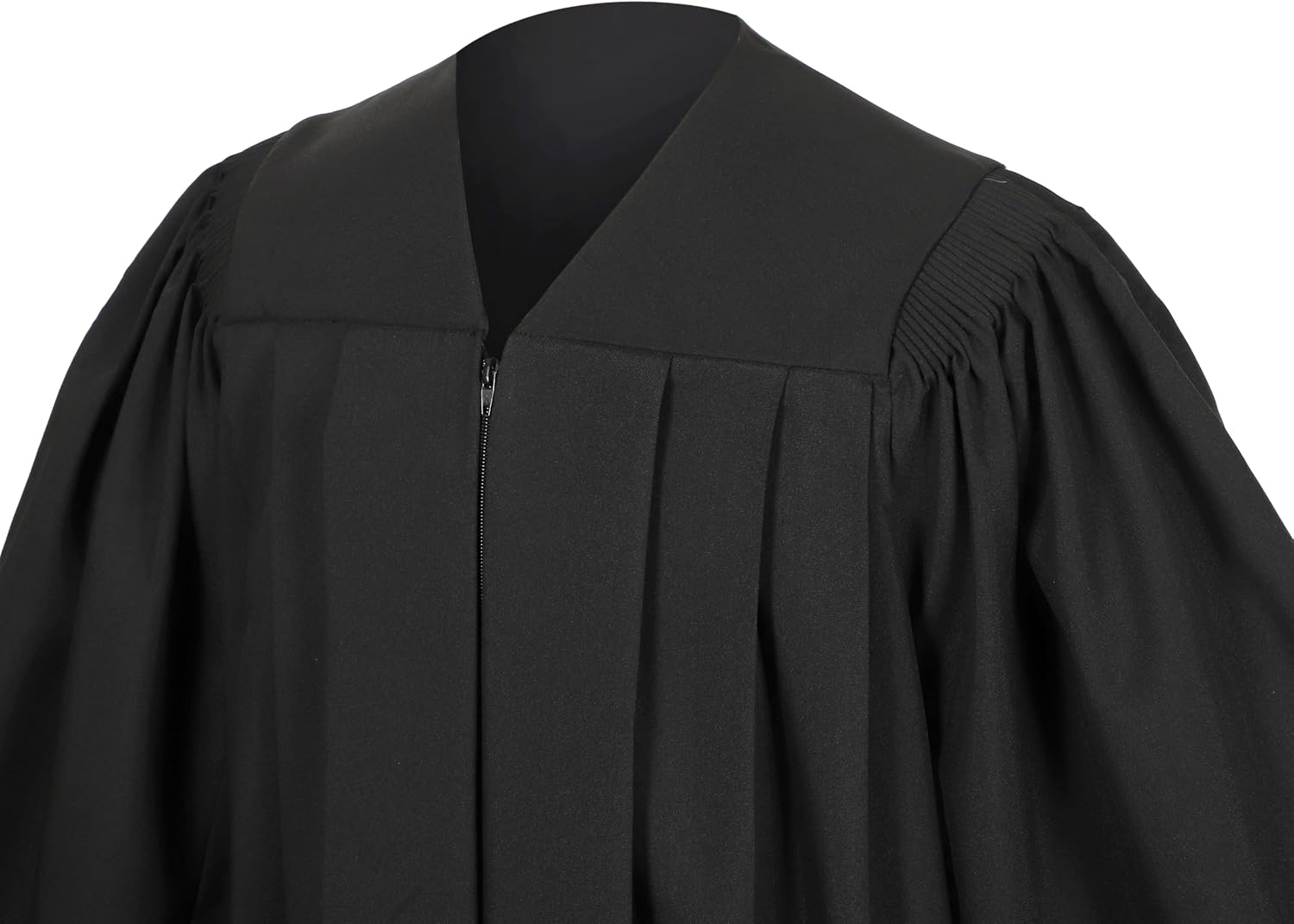 Unisex Deluxe Classic Black Matte Graduation Master Gown for Academic Degree Regalia