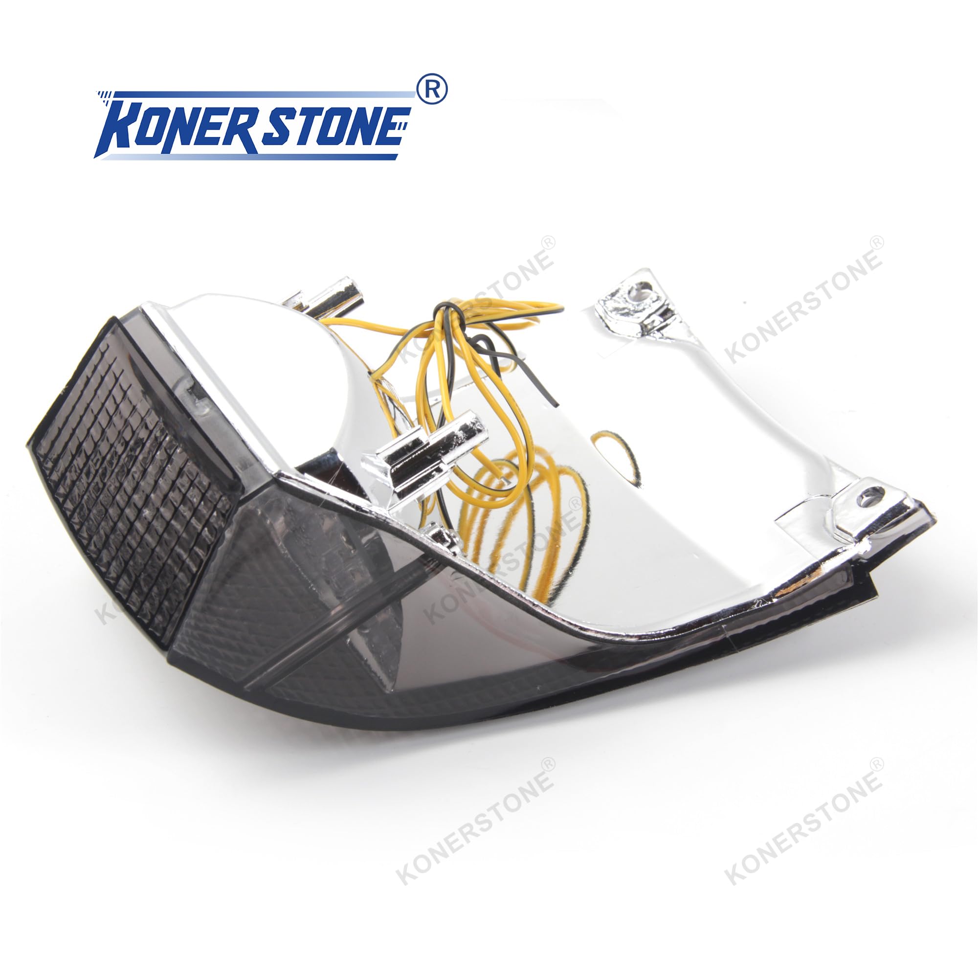 E-MARK - Luz trasera para BMW K1200GT / K1200RS / R1150R 1997-2005 Luz trasera de freno de señal de giro integrada accesorios de repuesto para motocicleta lente ahumada 1998 1999 2000 2001 2002 2003