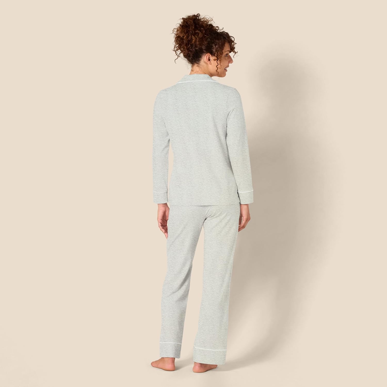 Amazon Essentials Women's Cotton Modal Long-Sleeve Shirt and Full-Length Bottom Pajama Set - Image 3