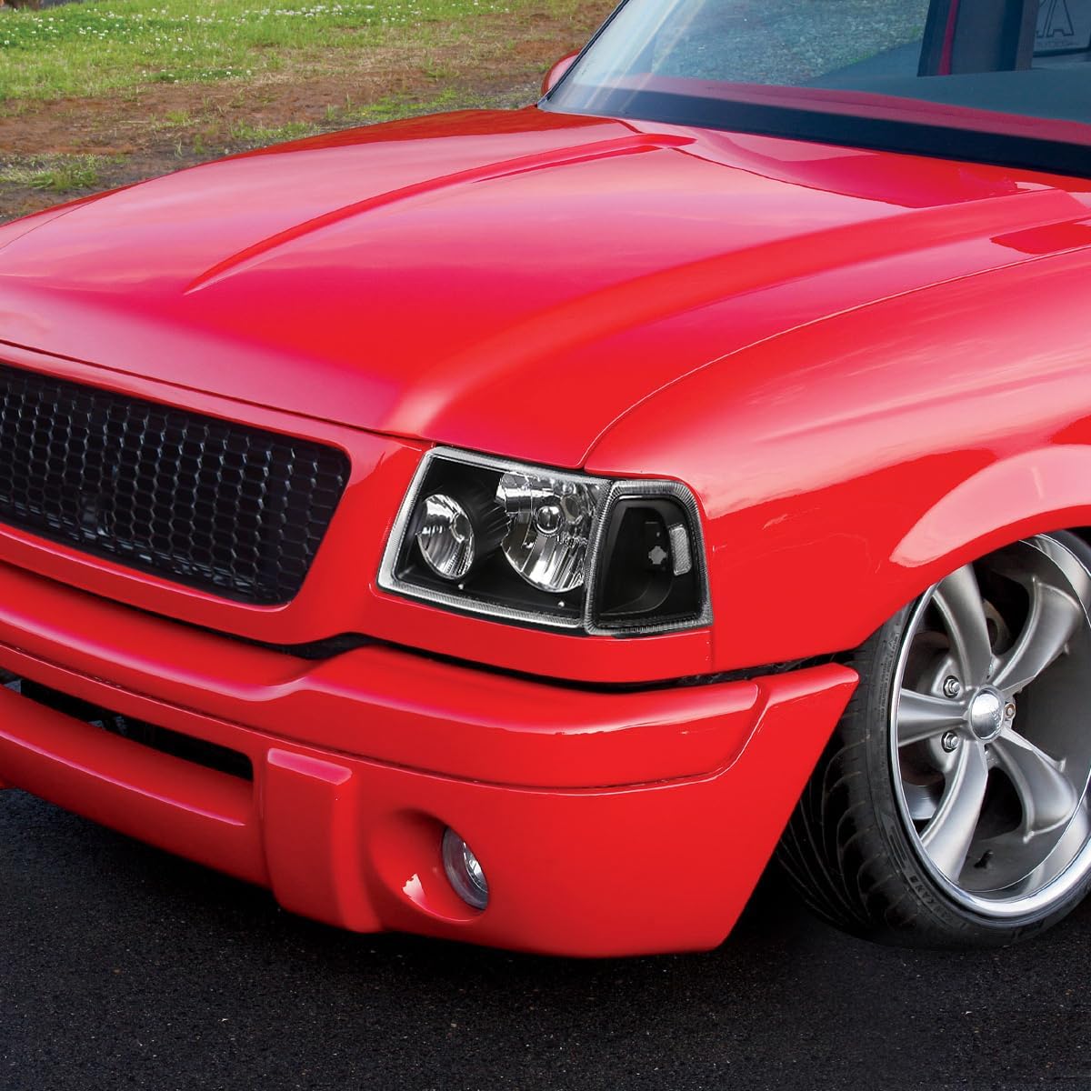 DNA MOTORING HL-OH-FRAN01-BK-CL1 Pair of Headlights Compatible with Ford Ranger 2001-2011, Black Housing/Clear Corner