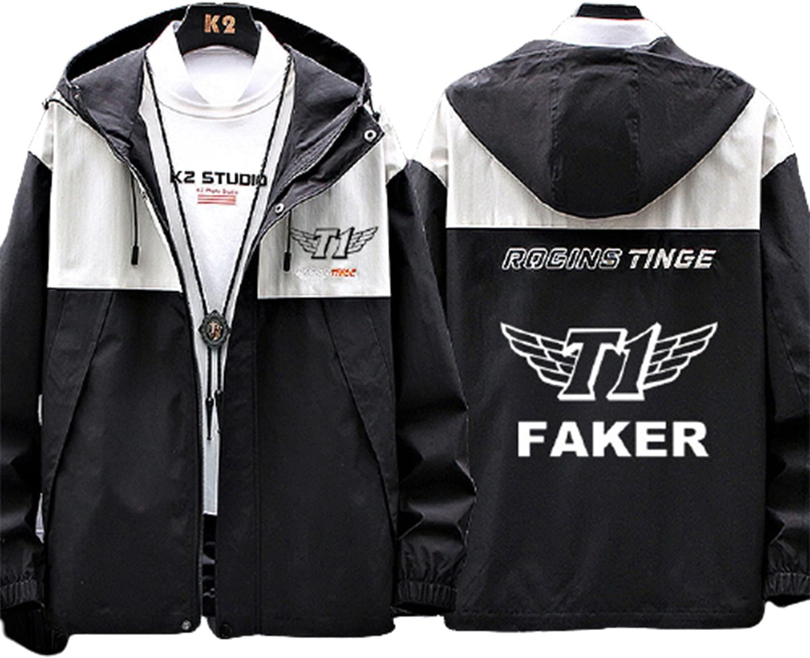 PENNY73 Men's Sports Jacket Faker Team Uniform Coat Breathable Outdoor Shirt Comfortable Zip Up Hoodie Teen Fashion Top