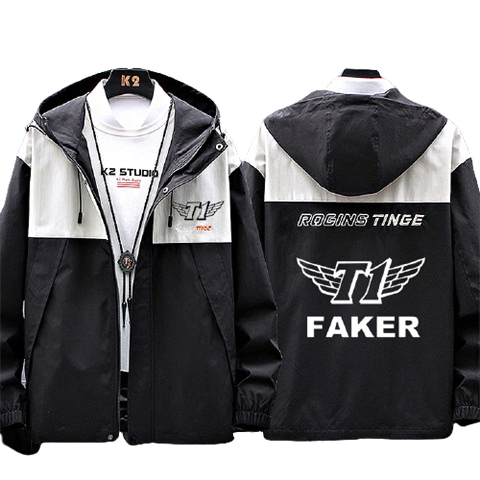 PENNY73 Men's Sports Jacket Faker Team Uniform Coat Breathable Outdoor Shirt Comfortable Zip Up Hoodie Teen Fashion Top