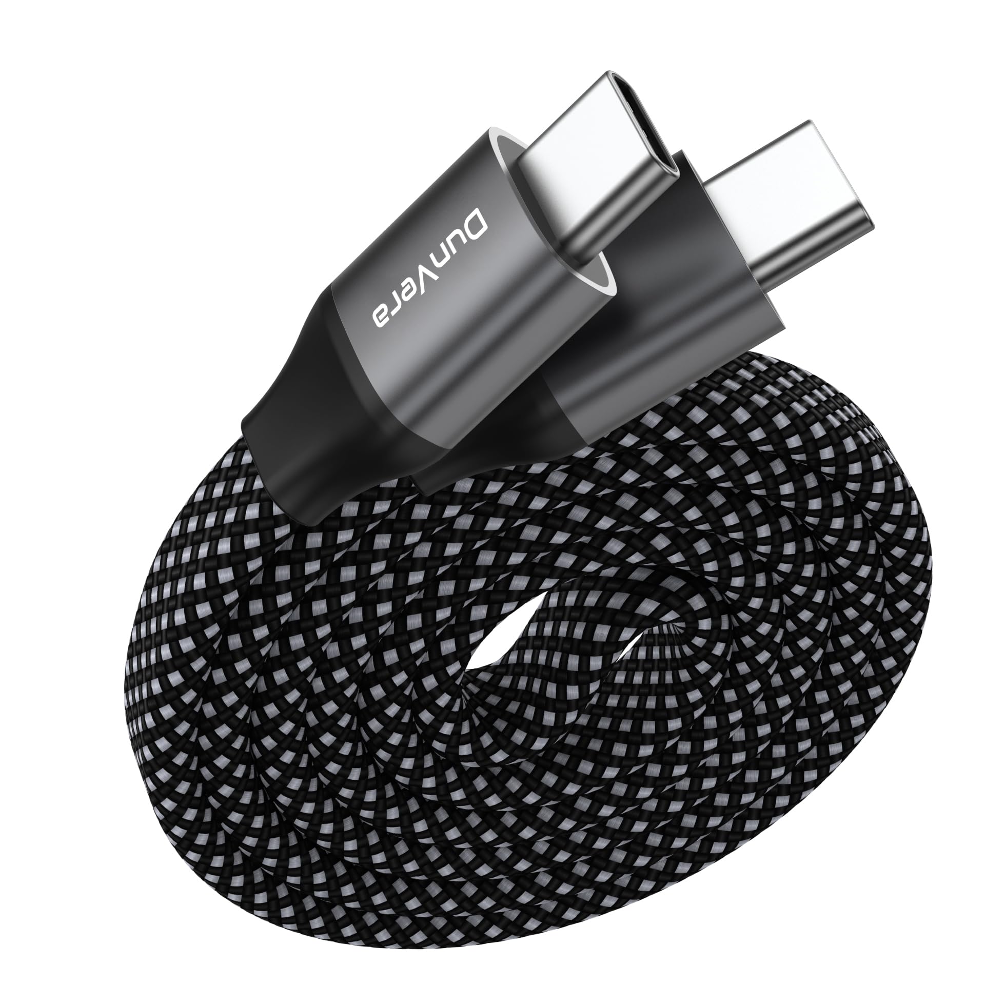 HyperBolt - Cable USB 40G - USB-C a USB-C, carga rápida PD de 240 W, transferencia de datos de 40 Gbps, video de 8K a 60 Hz, diseño plano autoenrollable magnético, compatible con Thunderbolt 3