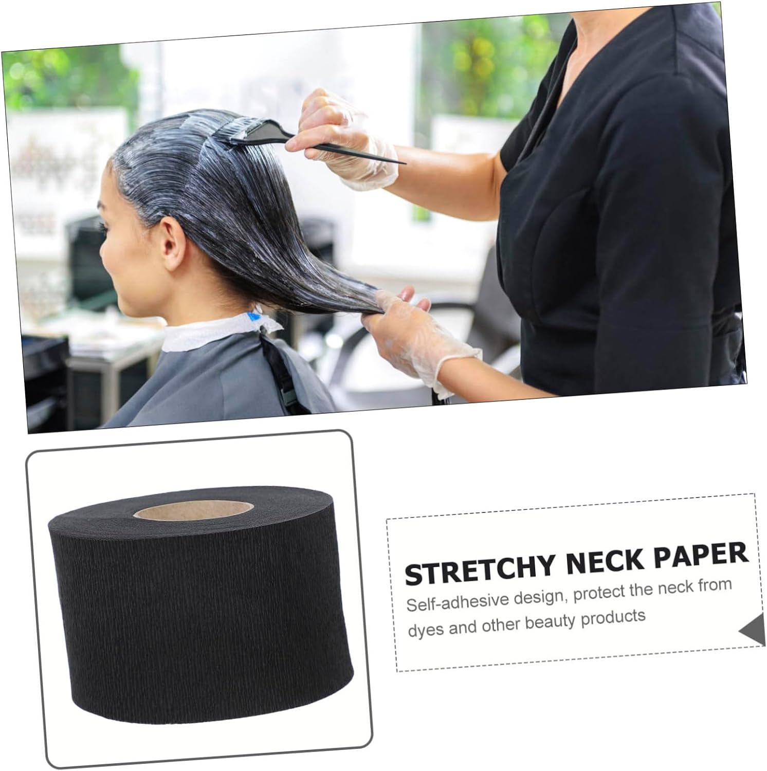 4Rolls Disposable Barber Neck Paper Strips of Neck Bands for Salon Haircuts Comfortable and Convenient Neck Protection for Hair Coloring and Treatments