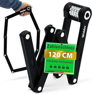 WIDDER 120 cm extrem Sicheres Fahrradschloss Zahlenschloss aus Titan-Stahl