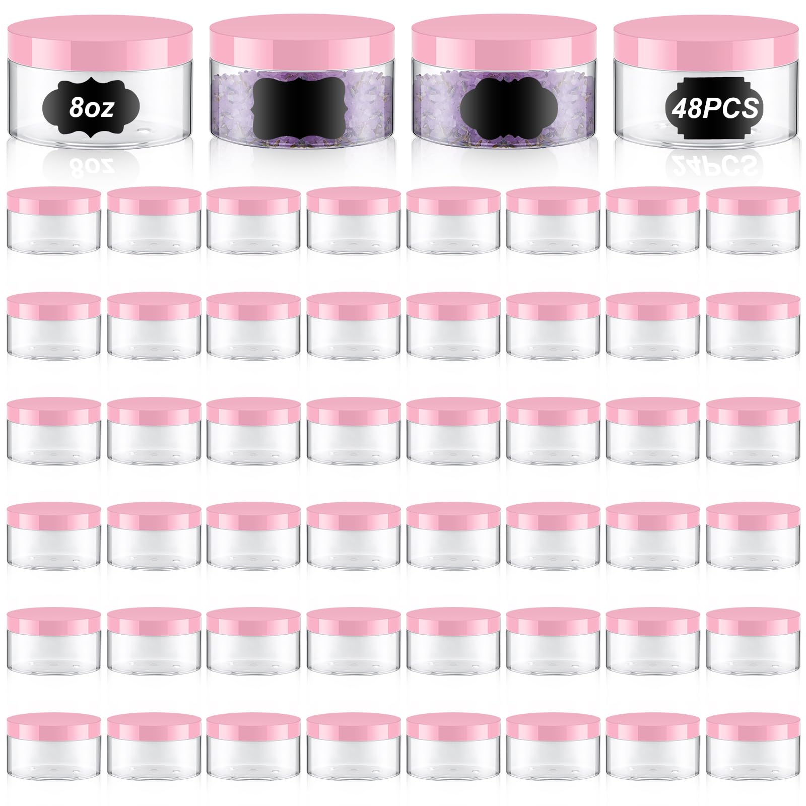 Contenants de lotion transparents vides de 236ml avec étiquettes pour un stockage hermétique