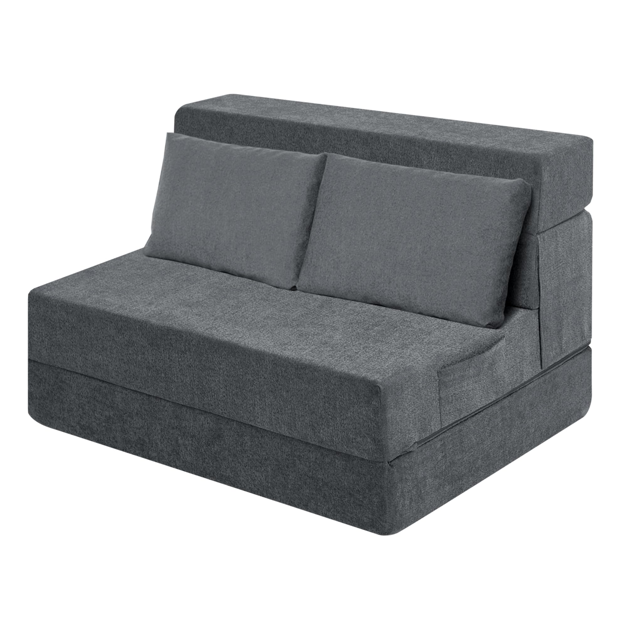 Folding Sofa Bed Chair with Pillow Convertible Fold Out Chair Bed Sleeper Foam Floor Mattress Foldable Futon Couch
