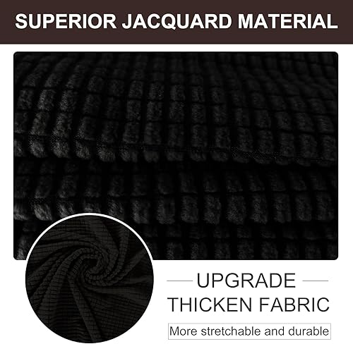 Miniatura 4 de U-NICE HOME Funda elástica para sofá biplaza, funda de sofá, protector de muebles para sofá de 2 plazas, apta para mascotas (sofá biplaza, negro)