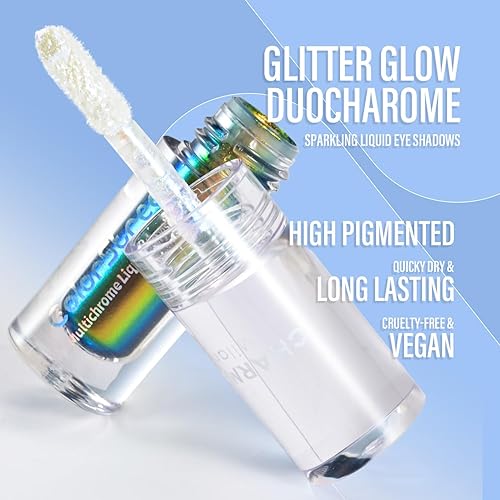 Miniatura 3 de CHARMACY Sombra de ojos líquida duocromática de 2 colores, aspecto de ojos multidimensional, juegos de sombras de ojos con purpurina de larga