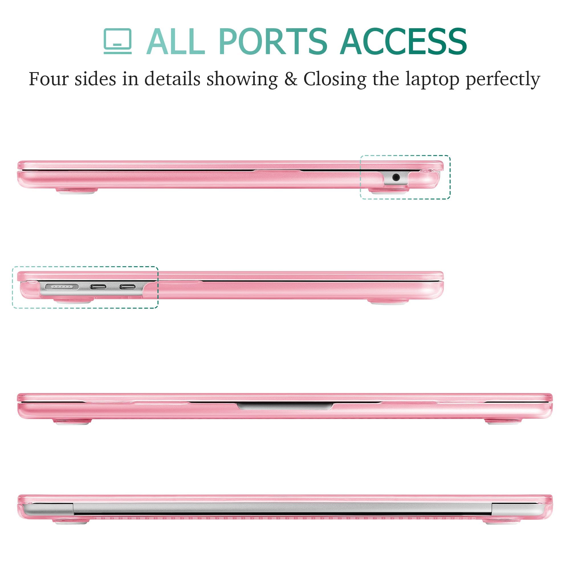 Dl3 Mobilak Compatible with MacBook Pro 15 Case 2019 2018 2017 2016 Release A1990 A1707 with Touch Bar and Touch ID, Plastic Hard Case Shell Cover (Pink)