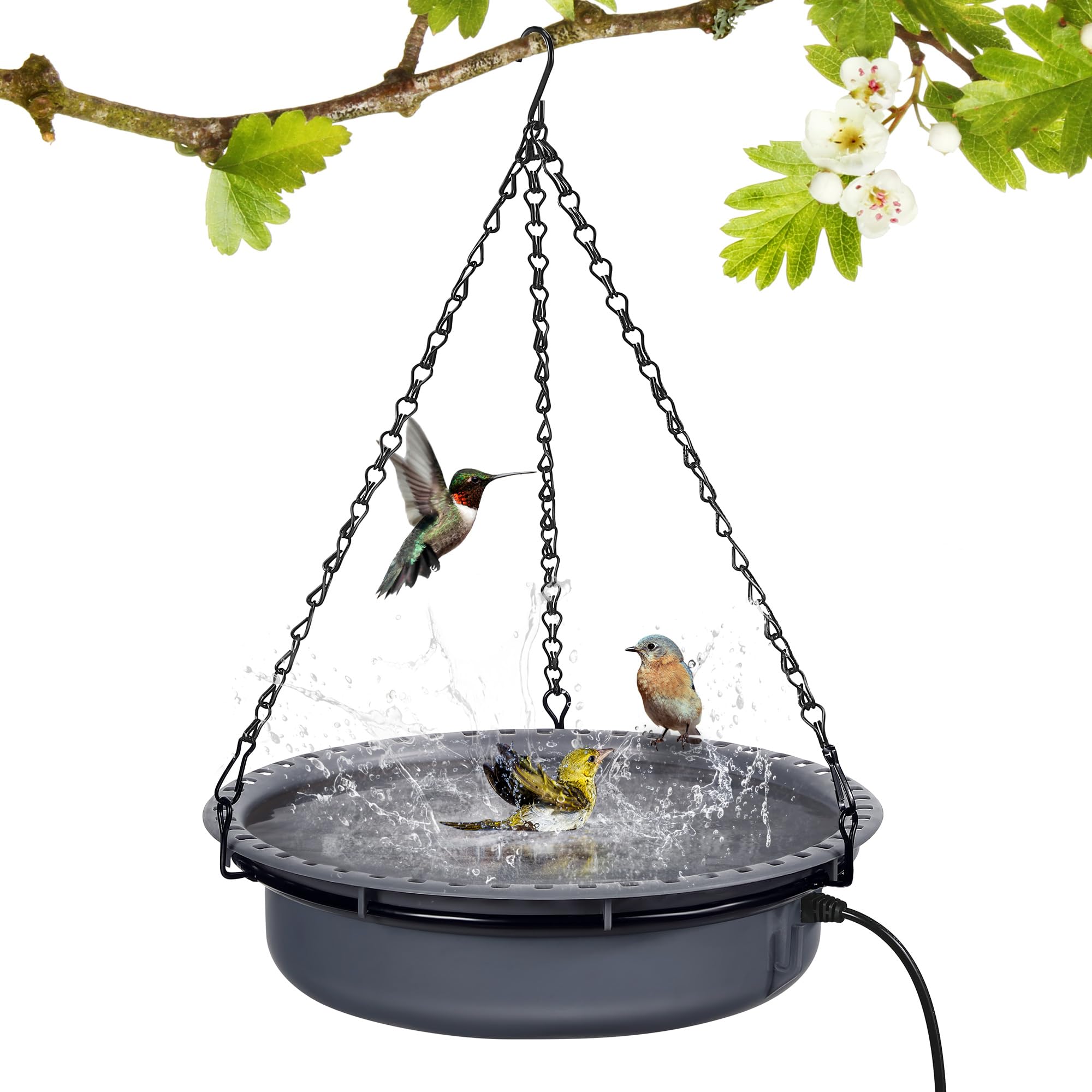 Saillong Hanging Heated Bird Bath with Thermostat