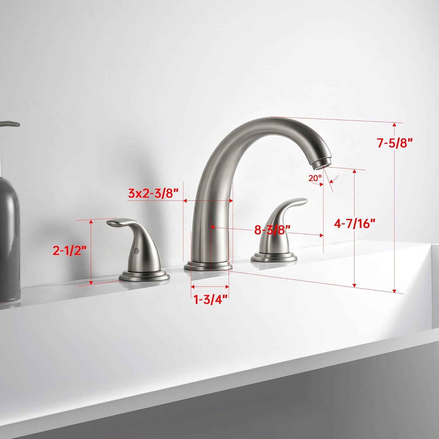 SUMERAIN Classic Roman Bathtub Faucet Brushed Nickel Tub Faucet 3 Hole 2 Handle, Valve Included