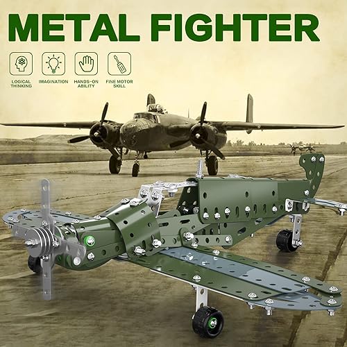 Miniatura 4 de Lucky Doug Juguetes de construcción modelo de avión juego de 258 piezas para proyectos de construcción de bricolaje juguetes para niños de 8 a 12