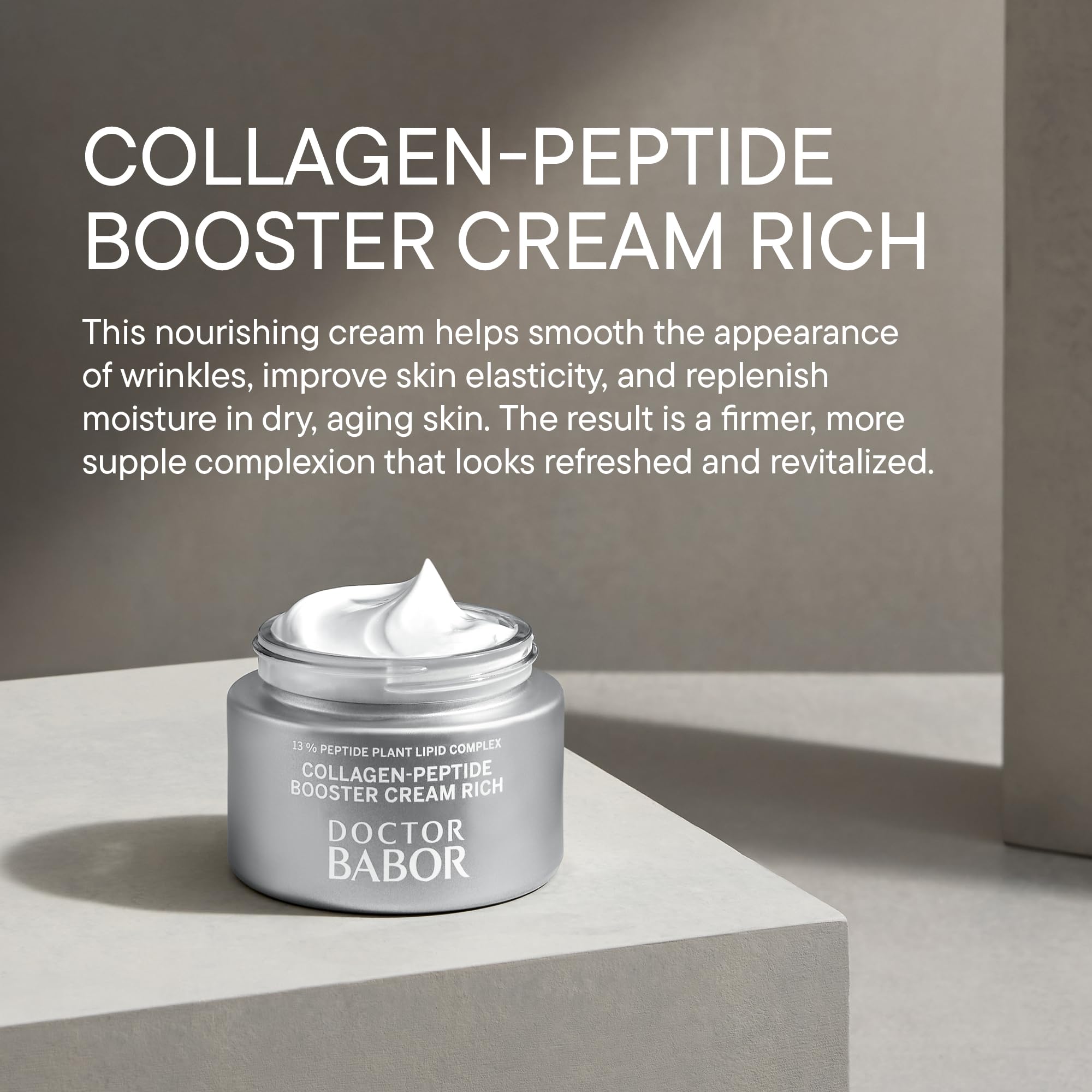 BABOR DOCTOR Collagen Face Cream Rich – Firming Peptide Moisturizer with Hyaluronic Acid & Squalane | Reduces the Appearance of Wrinkles & Boosts the Look of Elasticity | Day & Night Use | 1.69 oz