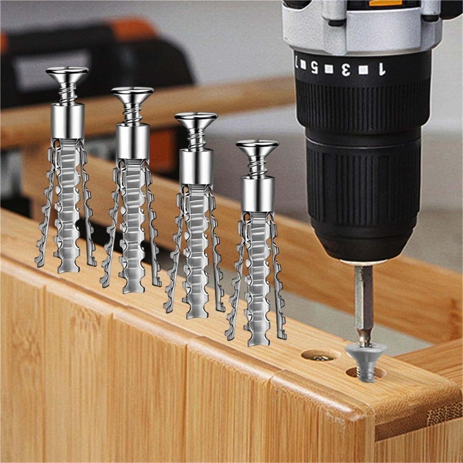 Tacos Pared Tornillos De Expansión Dentados Autorroscantes Tubos De Tornillo Anclajes De Pared De Acero Sujetadores Pernos De Tapón De Perforación(A- 6mm,50 Sets)