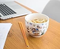 Vista 4 de Surreal Entertainment Avatar: The Last Airbender Juego de vajilla de cerámica japonesa Incluye tazón de ramen de 18 onzas y palillos de cerámica