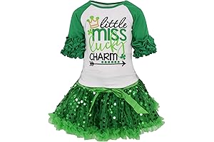 Toddler Girls St Patricks Day Lucky Charm Skirt Shirt Dress Outfit