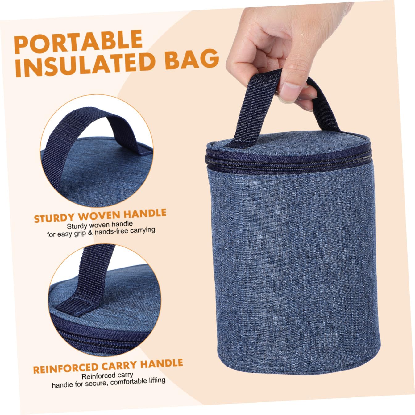 Suppenbechertasche Tragbare Isoliertasche aus Canvas und Aluminiumfolie