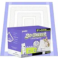 ZOMISIA 3D-Barrier Puppy Pee Pads for Dogs, 7 Cups Absorb & Rise Puffy Gel-Wall Leak-Proof, 22"x23" 81 Counts + 8 Pet Urine Test Strips, Super Absorbent Disposable Potty Training Pads