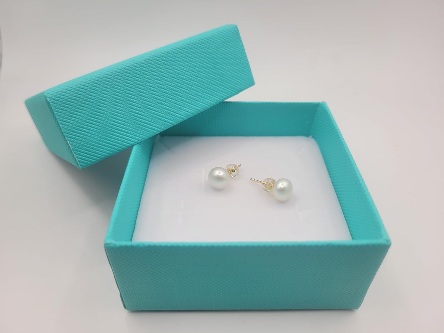 18K Cultured Pearl Earrings, Size of Pearls 6-6.5mm, High Luster & Round Shape, 18K Gold-Plated 925 Silver
