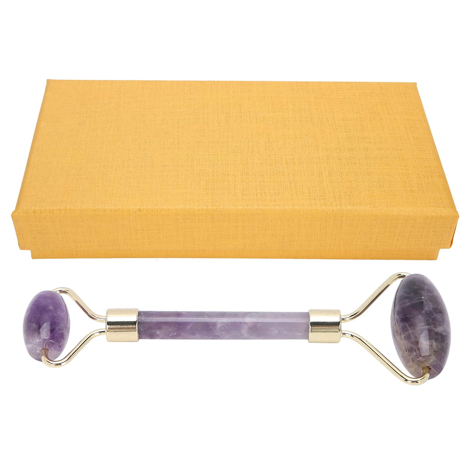 Jade Roller Face Massager Jade Facial und Gua Sha Set, Facial Massager Hautpflegeset für Anti-Aging, reduziert Augenfalten und Durchblutung(lila)